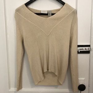 LIZ CLAIBORNE CREAM TOP (PETITE)